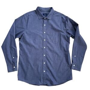 Proper Cloth Melange Navy Blue Oxford Button Down Shirt Medium